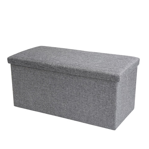 Long Fabric Storage Ottoman Bench for Bedroom & Entryway With Flat Top