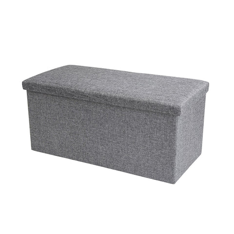 Long Fabric Storage Ottoman Bench for Bedroom & Entryway With Flat Top