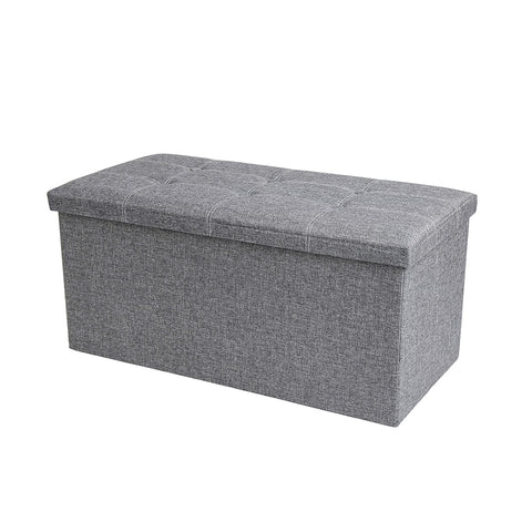 Long Fabric Storage Ottoman Bench for Bedroom & Entryway With Tufted Button Top