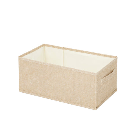 Linen-Type Open-Top Storage Basket with Dual Carry Handles - Beige