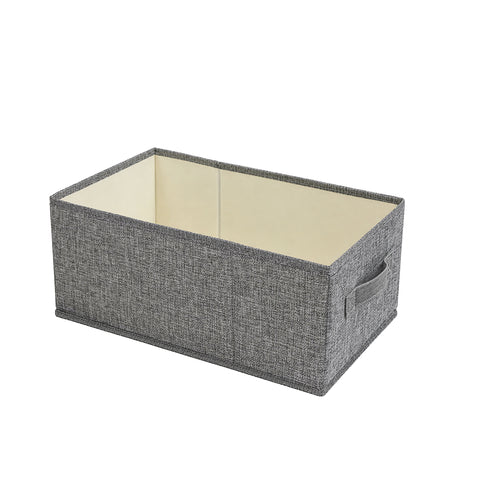 Linen-Type Open-Top Storage Basket with Dual Carry Handles - Gray