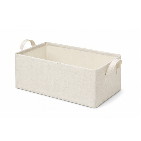 Reinforced Linen-Blend Storage Basket with Steel Frame & Handles