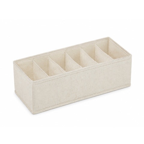 Linen-Blend Underwears Drawer Organizer - 6 Compartments