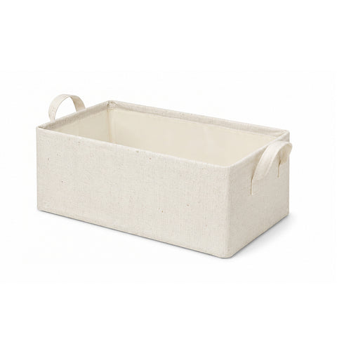Reinforced Linen-Blend Storage Basket with Steel Frame & Handles