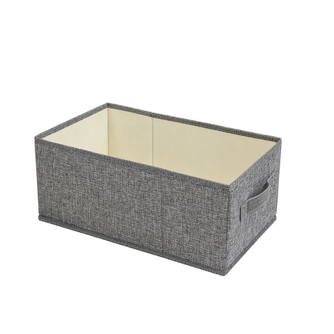 Linen-Type Open-Top Storage Basket with Dual Carry Handles - Gray