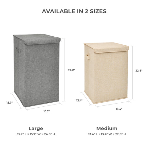 Linen-Type Laundry Hamper with Lids - Gray