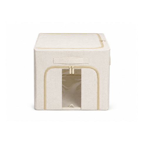 Linen-Blend Multi-Access Storage Bin with Steel Frame - 66L