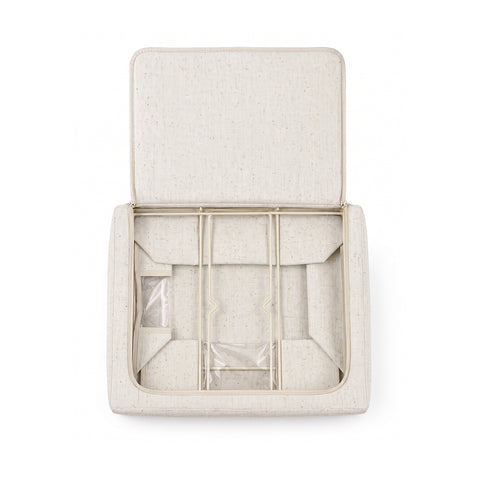 Linen-Blend Multi-Access Storage Bin with Steel Frame - 66L