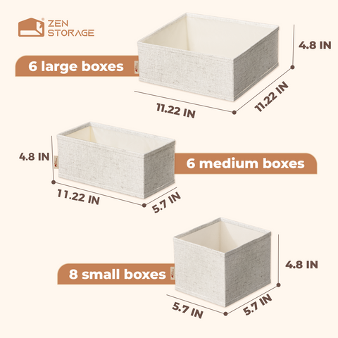 Linen-Blend Drawer Organizer for Baby Clothes - 20 Pack