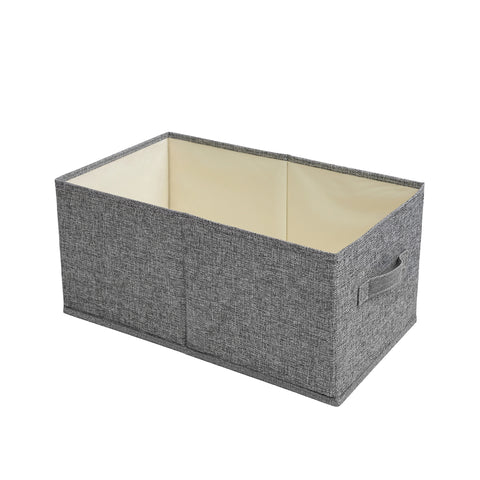 Linen-Type Open-Top Storage Basket with Dual Carry Handles - Gray