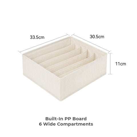 Soft Fabric Bras Drawer Organizer, 6 Compartments