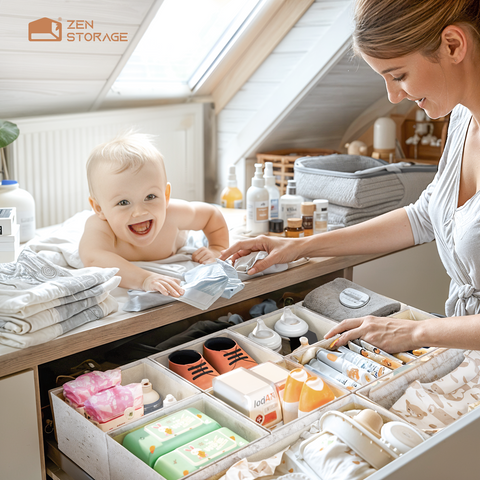 Linen-Blend Drawer Organizer for Baby Clothes - 20 Pack