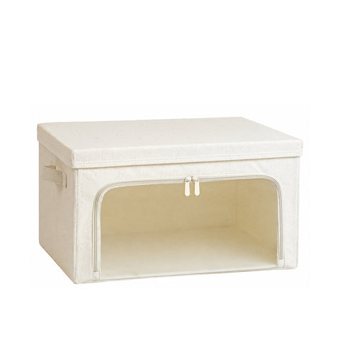 Linen-Blend Stackable Storage Bin with Top & Front Access – M