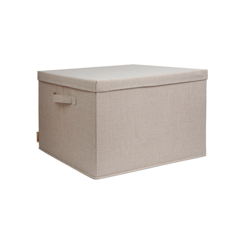 Linenette Storage Box with Lid - Fabric Collapsible Organizer Bin for Closet, Bedroom, Shelves | Multi-Purpose Home Decor Storage Container