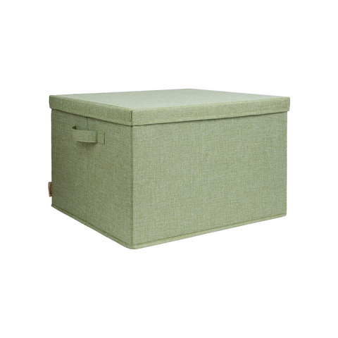 Linenette Storage Box with Lid - Fabric Collapsible Organizer Bin for Closet, Bedroom, Shelves | Multi-Purpose Home Decor Storage Container