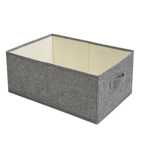 Linen-Type Open-Top Storage Basket with Dual Carry Handles - Gray