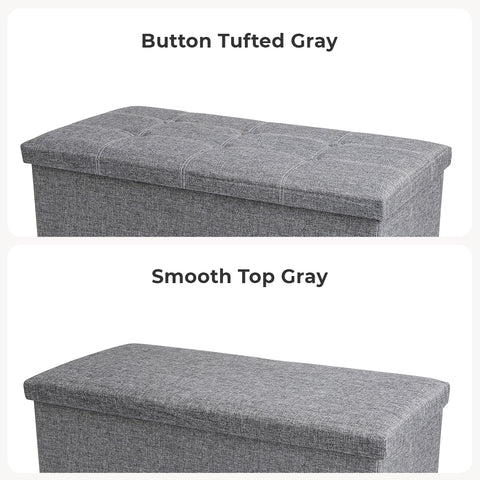 Long Fabric Storage Ottoman Bench for Bedroom & Entryway With Flat Top