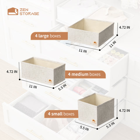 ZenStorage Drawer Organizer for Baby Clothes, 12-Pack