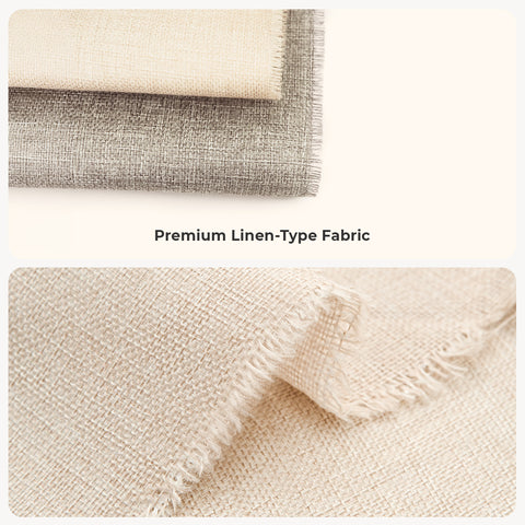 Linen-Type Storage Bin with Lid & Metal Label Holder - Gray
