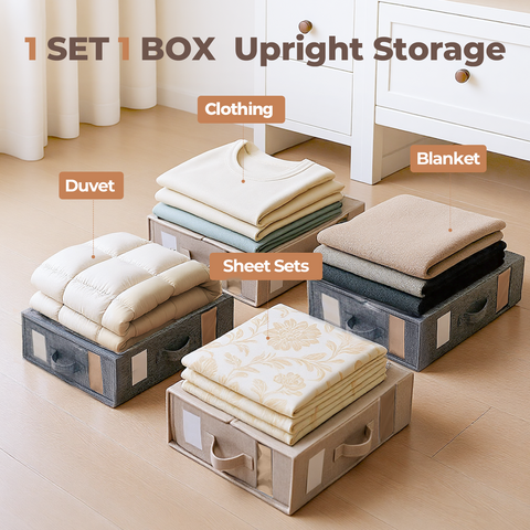 ZenStorage Foldable Sheet Storage Box (King & Queen Size) with Window and Label