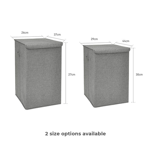 Linen-Blend Laundry Hamper with Lids
