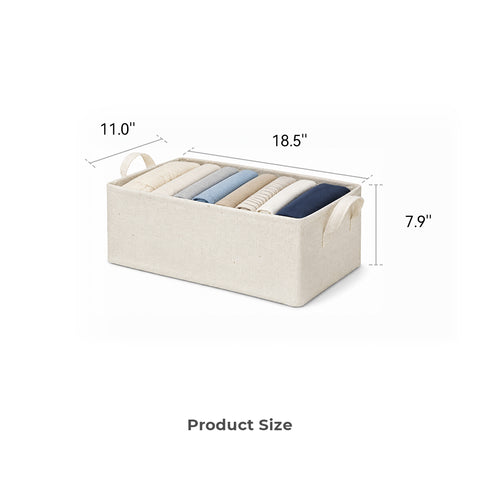 Reinforced Linen-Blend Storage Basket with Steel Frame & Handles