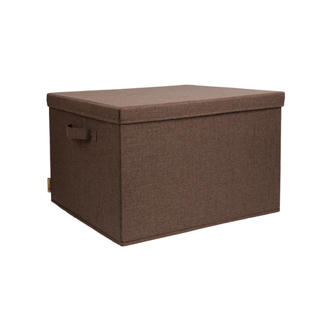 Linenette Storage Box with Lid - Fabric Collapsible Organizer Bin for Closet, Bedroom, Shelves | Multi-Purpose Home Decor Storage Container