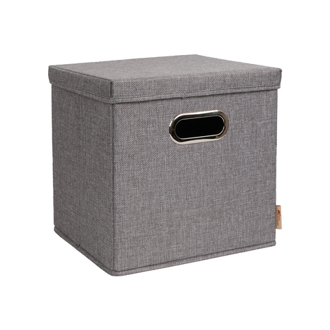 Foldable Square Storage Box with Lid - Premium Linenette Fabric, Versatile Home Organization Solution for Closet, Office, Nursery & Living Spaces