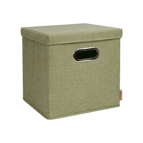 Foldable Square Storage Box with Lid - Premium Linenette Fabric, Versatile Home Organization Solution for Closet, Office, Nursery & Living Spaces
