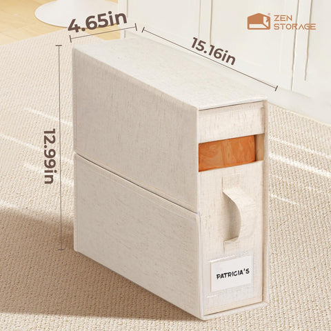 Linen-Blend Sheet Storage Box (King & Queen Size) - 1 Pack