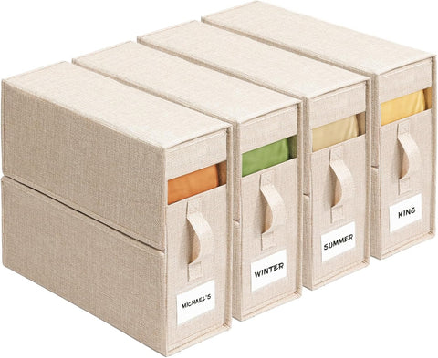 ZenStorage Foldable Sheet Storage Box (King & Queen Size) with Window and Label