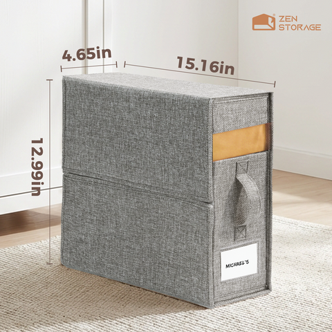 Linen-Type Sheet Storage Box (King & Queen Size) - Gray - 4 Pack