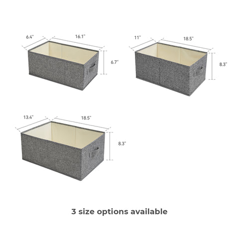 Linen-Type Open-Top Storage Basket with Dual Carry Handles - Gray