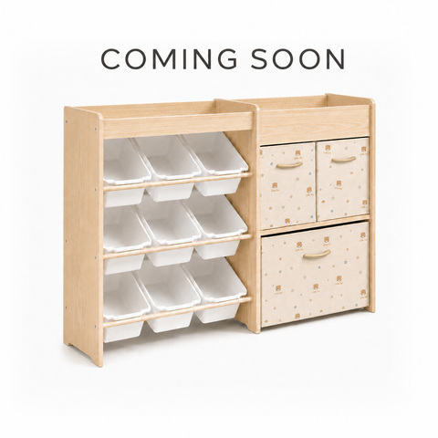 Little Bear Kids’ Toy Storage Organizer with 9 Removable Bins & Fabric Drawers